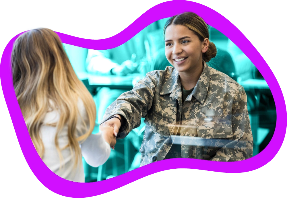 women shaking hands